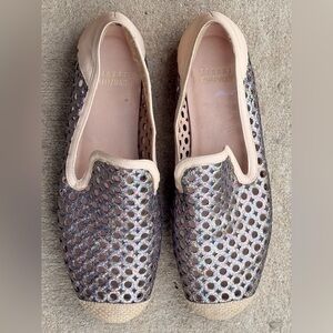 Stuart Weitzman Metallic Perforated Loafers BRAND NEW!